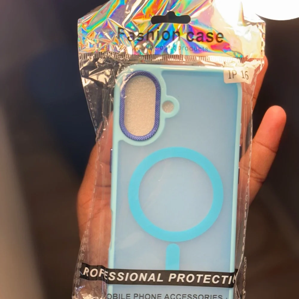 Sky Blue Matt I phone 16 MagSafe Compatible with Magnetic case